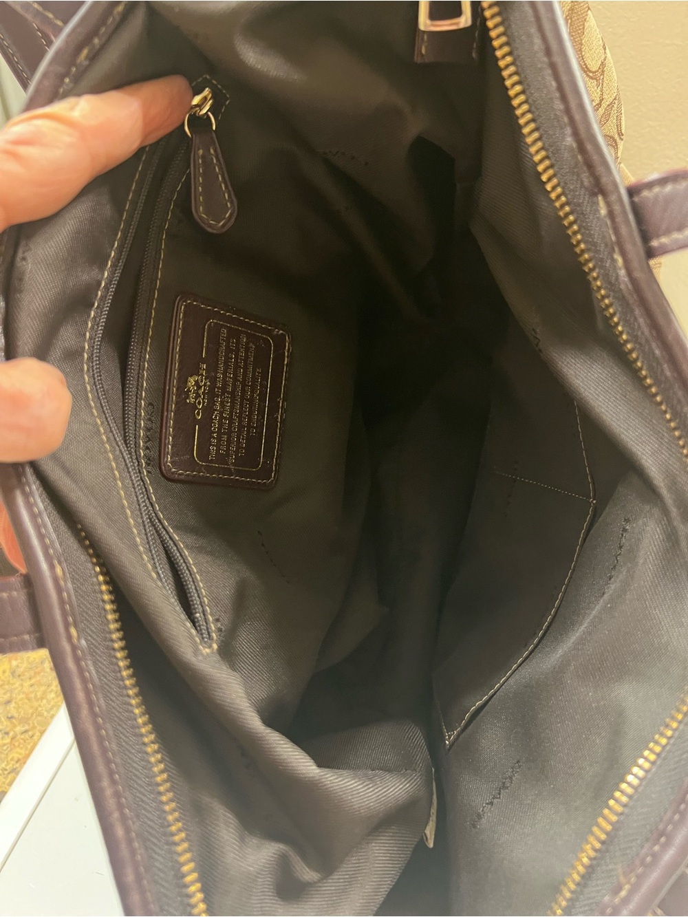 Coach Brown Signature Tote Shoulder Bag - Picture 11 of 12